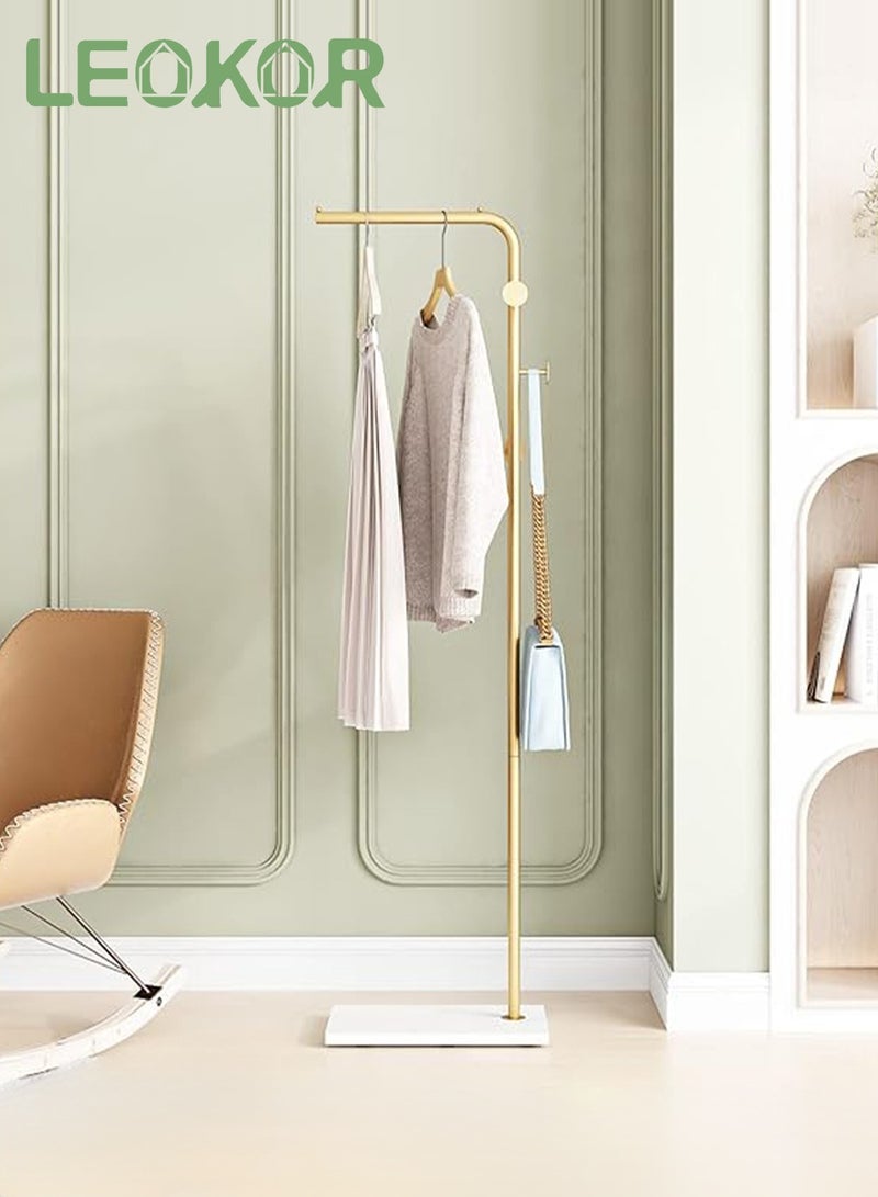 LEOKOR Coat Racks with White Heavy Base, Stable Coat Rack Stand with Hooks, Modern Metal Coat Hanger for Entryway, Coats Racks Freestanding for Jackets Coats Hats Clothes - Image 1