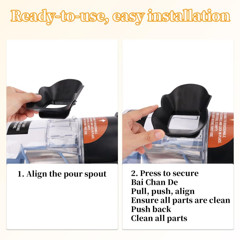 Ninja Anti-Splash Flow Hood for Ninja Slushie Machine FS301 FS300, Plastic Anti-Splash Flow Hood Liquid Guide Cover Ice Maker Accessories Easy Installation & Dishwasher Safe (Black) - Image 5