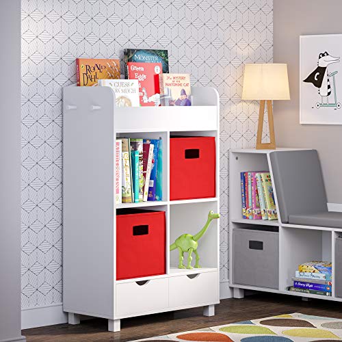 RiverRidge Folding Storage Bins with Handles Red Cube Storage Organizer for Closet, Bedroom & Playroom - Closet Organizers and Storage Set of 2 - Image 5