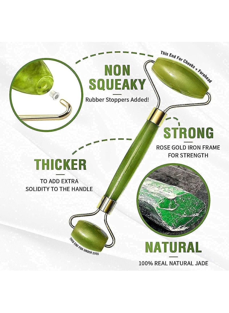 Double-Sided Jade Roller & Gua Sha Sculpting Stone Kit - Anti-Wrinkle Facial Massage Device for Glowing, Healthy Skin - Image 5