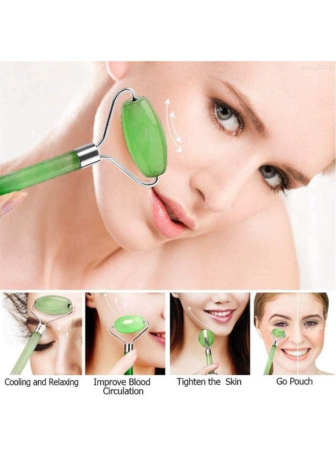 Double-Sided Jade Roller & Gua Sha Sculpting Stone Kit - Anti-Wrinkle Facial Massage Device for Glowing, Healthy Skin - Image 3