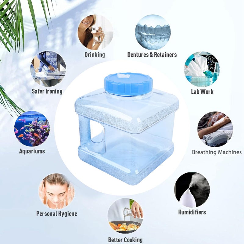 Blue 5L Distilled Water Collection Bottle PP Material Anti Crack Heat Container For Home Beauty Teeth - Image 3