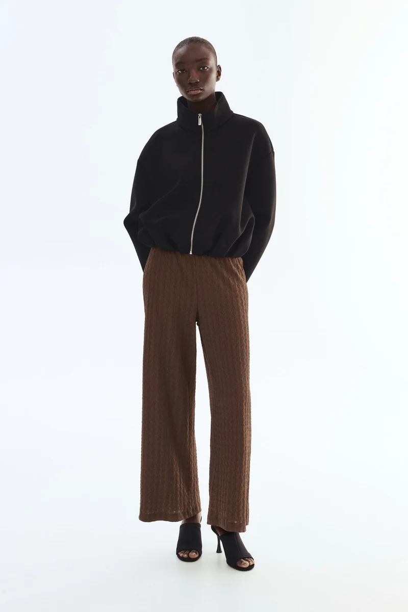 H&M Ankle-length textured jersey trousers