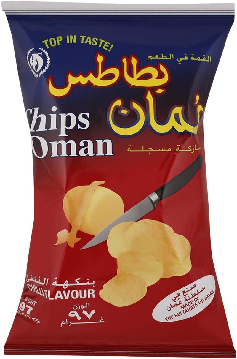 Chips Oman Potato Chips Chilli Flavour 97g x 6 - Image 4