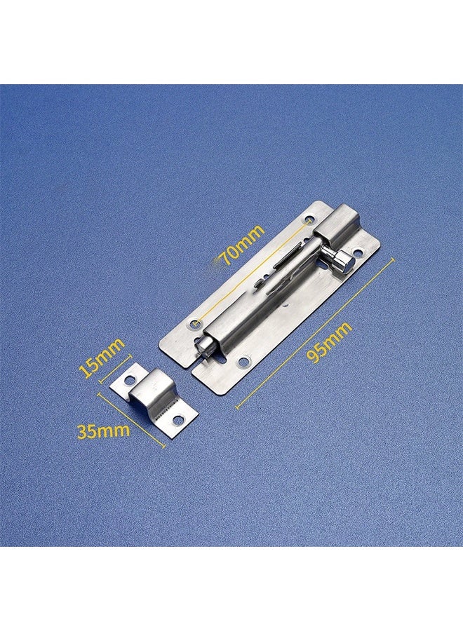 Door Safety Sliding Lock Silver 4 Inch Barrel Door Latch Bolt Set, Solid Heavy Duty Steel for Your Safety and Privacy. with screws (2 pieces) - Image 2