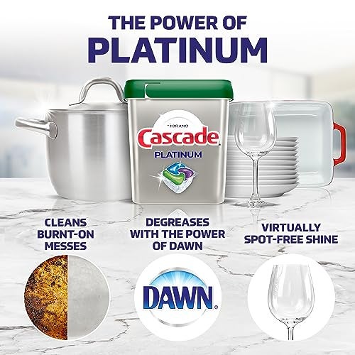 Cascade Platinum Power Boost Dishwasher Pods, Dishwasher Detergent, Dishwasher Soap, Dish Tabs, Dishwashing Tablets, Dish Detergent, Lemon, Actionpacs, 37 Count - Image 3