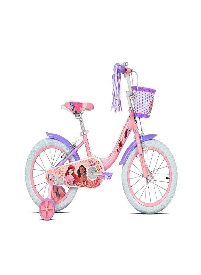 Spartan Disney Princess Magical Kids Bike | 14 Inch Wheel Size With Training Wheels | Single Speed | Pink Color - Image 1