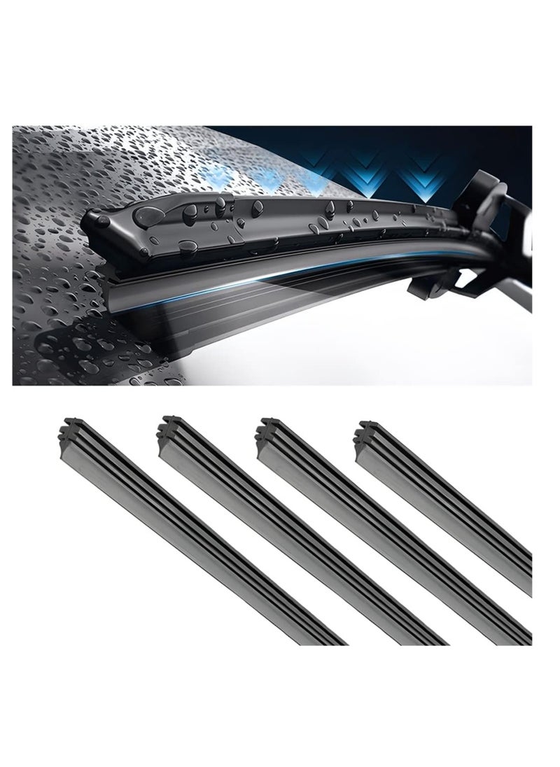 SYOSI 4 Pieces Windshield Wiper Blades Refills DIY Adjustable Car Windscreen Wiper Rubber Strip Frameless Window Boneless Insert Silicone Strips Auto Universal Accessories for Most Vehicles (16 Inches)  - Image 1