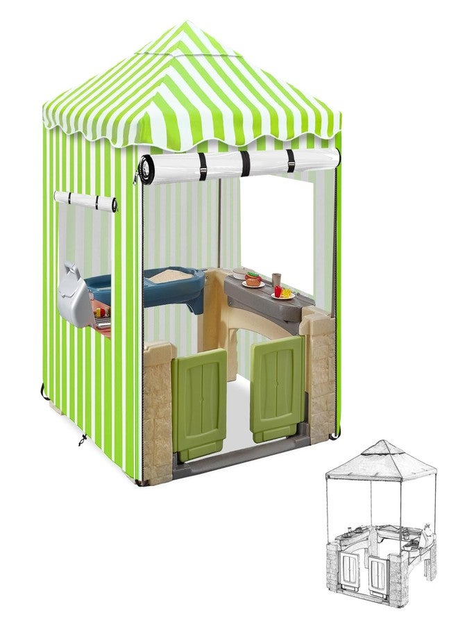 Hadisi Playhouse Cover,600D Heavy Duty Outdoor Waterproof Play House Covers,47.5" W x47.5 D x60 H with Transparent PVC Doors and Windows,Suitable for All Around Playtime Patio with Canopy Playset - Image 1