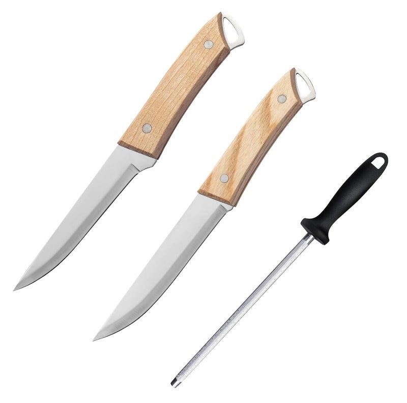 Captoola سكين تقطيع بونينغ كلاسيكية بطول 6 إنش من كابتولا - سكين بونينغ وتقطيع ياباني - سكين بونينغ صلب مع عصا شارب - مجموعة من 3 - Image 1