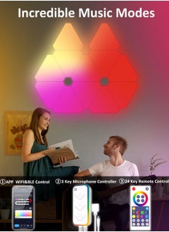 Bukela Smart Triangle Rgb LED Wall Light Panels , Wi-Fi Smart Home Decor Creative Lights with Music Sync, Compatible with Alexa Google Assistant, For Gaming Rooms, Party Decor,Indoor Home Decoration(10 Pack)  - Image 3