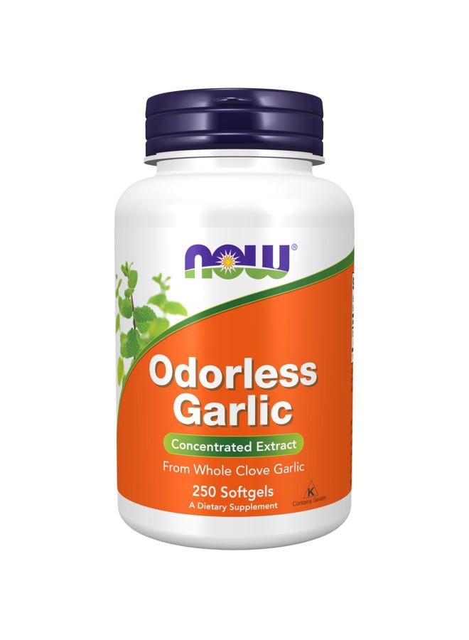 now Supplements, Odorless Garlic (Allium sativum), Concentrated Extract, 250 Softgels - Image 1