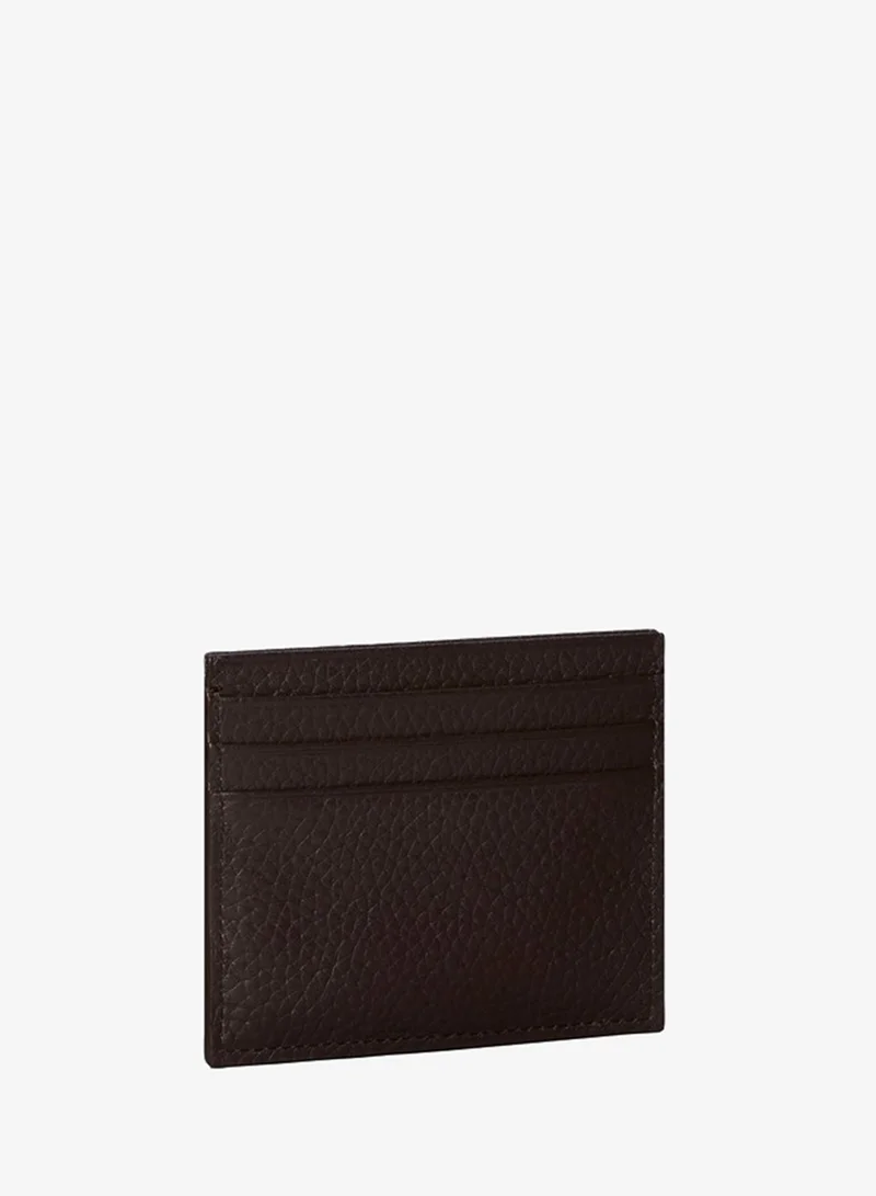 CALVIN KLEIN Foil Embossed Logo Leather Card Holder
