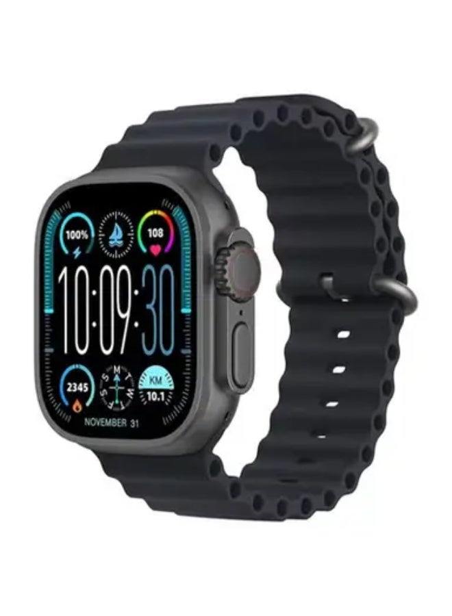 W&O HK24 Ultra 2 Series 9 Wearfit Pro (2026) SmartWatch 2.12 Inch SUPER AMOLED Display 480X320 Open AI Chat GPT GPS NFC Bluetooth V5 Call Wireless Charger - Black - Image 1