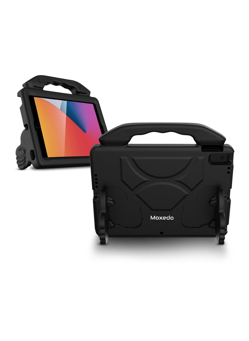 Moxedo Moxedo Shockproof Protective Case Cover Lightweight Convertible Handle Kickstand for Kids with pencil holder Compatible for iPad Pro / Air3 10.5 / 10.2 2019 / 2021 - Black  - Image 1