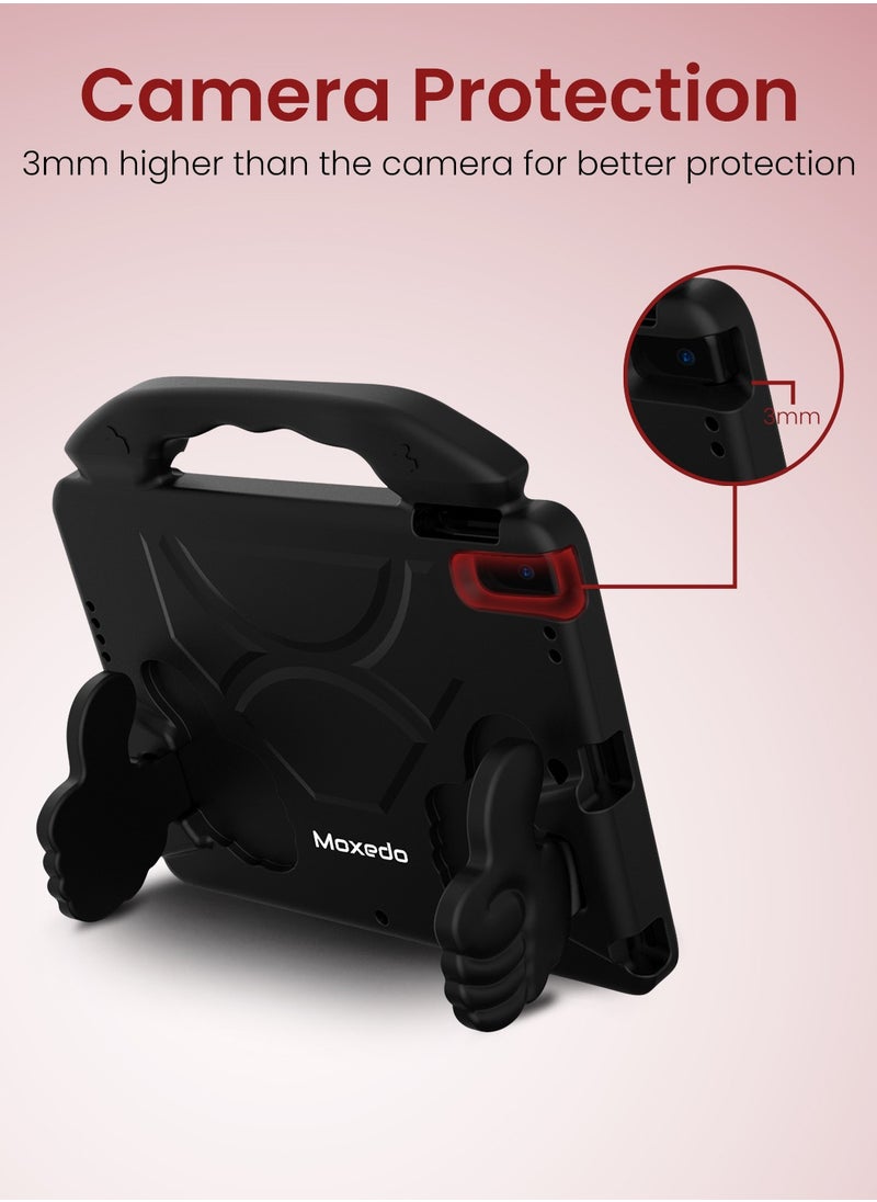 Moxedo Moxedo Shockproof Protective Case Cover Lightweight Convertible Handle Kickstand for Kids with pencil holder Compatible for iPad Pro / Air3 10.5 / 10.2 2019 / 2021 - Black  - Image 2