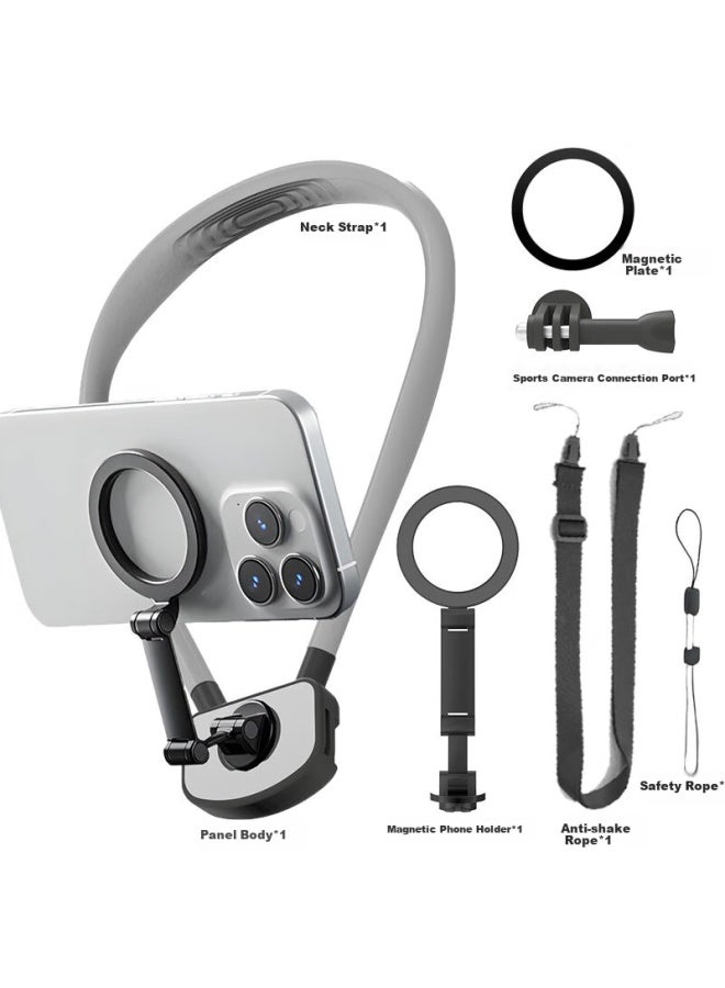 Samtogo Neck Hanging Phone Holder Magnetic Absorption Quick Release Camera Mount For Gopro Dji Insta360 Chest Front Fixed Shooting Action Outdoor Cycling Live Vlog First Person View - Image 2