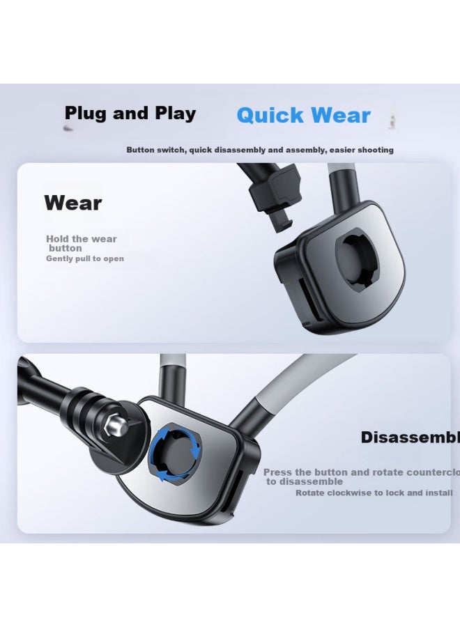 Samtogo Neck Hanging Phone Holder Magnetic Absorption Quick Release Camera Mount For Gopro Dji Insta360 Chest Front Fixed Shooting Action Outdoor Cycling Live Vlog First Person View - Image 5
