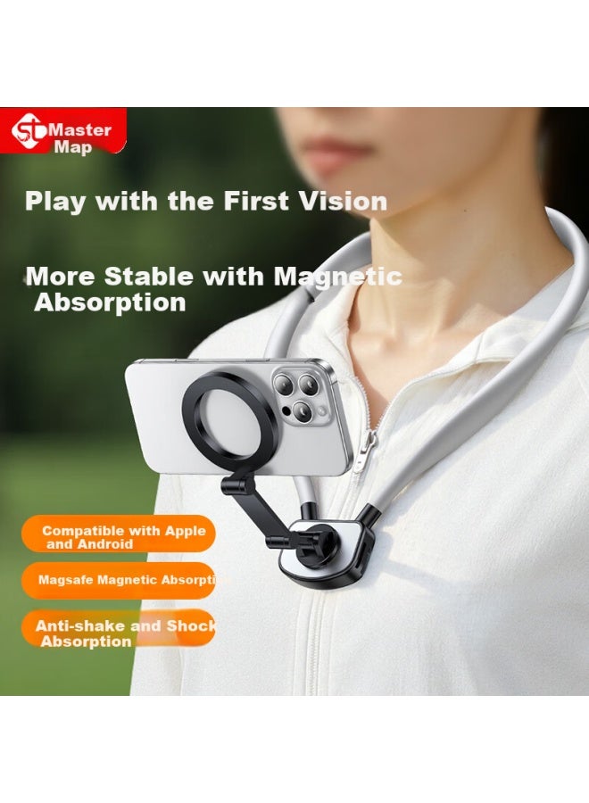 Samtogo Neck Hanging Phone Holder Magnetic Absorption Quick Release Camera Mount For Gopro Dji Insta360 Chest Front Fixed Shooting Action Outdoor Cycling Live Vlog First Person View - Image 1