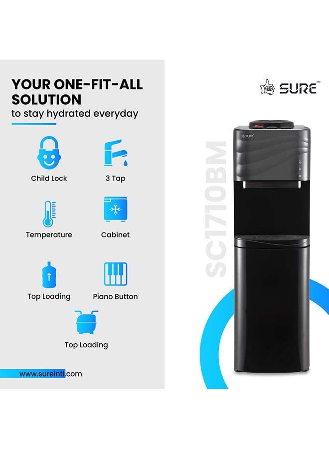 Sure Top Load Water Dispenser SC1710BM Black - Image 1