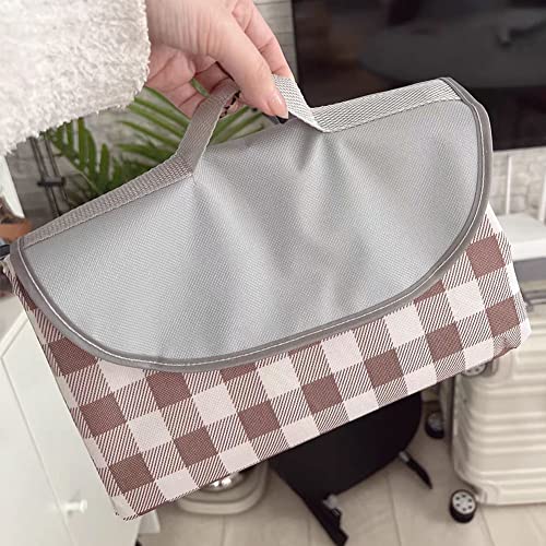 LRUUIDDE Large 80"x 60" Beach Blanket, Outdoor Picnic Blankets, Waterproof Sandproof Portable Blankets, Foldable and Lightweight for Spring Summer Camping, Beach, Park (Brown) - Image 4