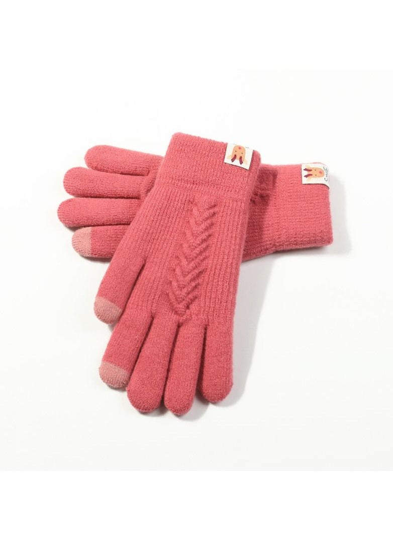 Golovejoy Women's Warm Plush Windproof And Cold Proof Lovely Gloves 