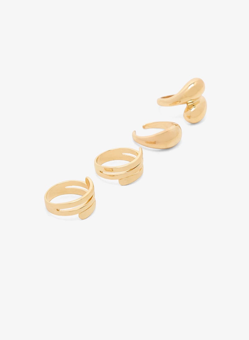ELLA Chunky Gold Metallic Statement Rings - Image 1