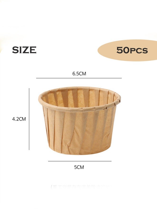 50Pcs Disposable Cupcake Baking Cups, High Temperature Resistant Oil Proof Liner Parchment Paper Cupcake, Baking Wrappers Accessories and Birthday Party Decorations  - Image 2