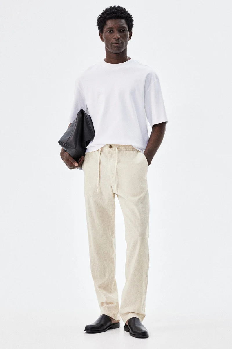 اتش اند ام Regular Fit Linen-blend trousers