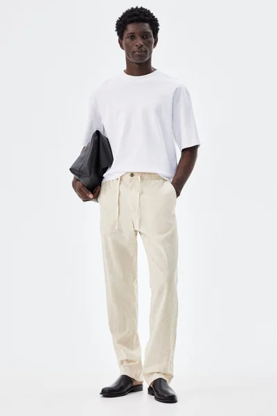 H&M Regular Fit Linen-blend trousers