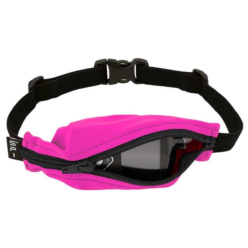 SPIbelt Kids Pocket Belt, Expandable Pocket, Adjustable Waist, No Bounce, No Logo Band, Fuchsia with Black Zipper