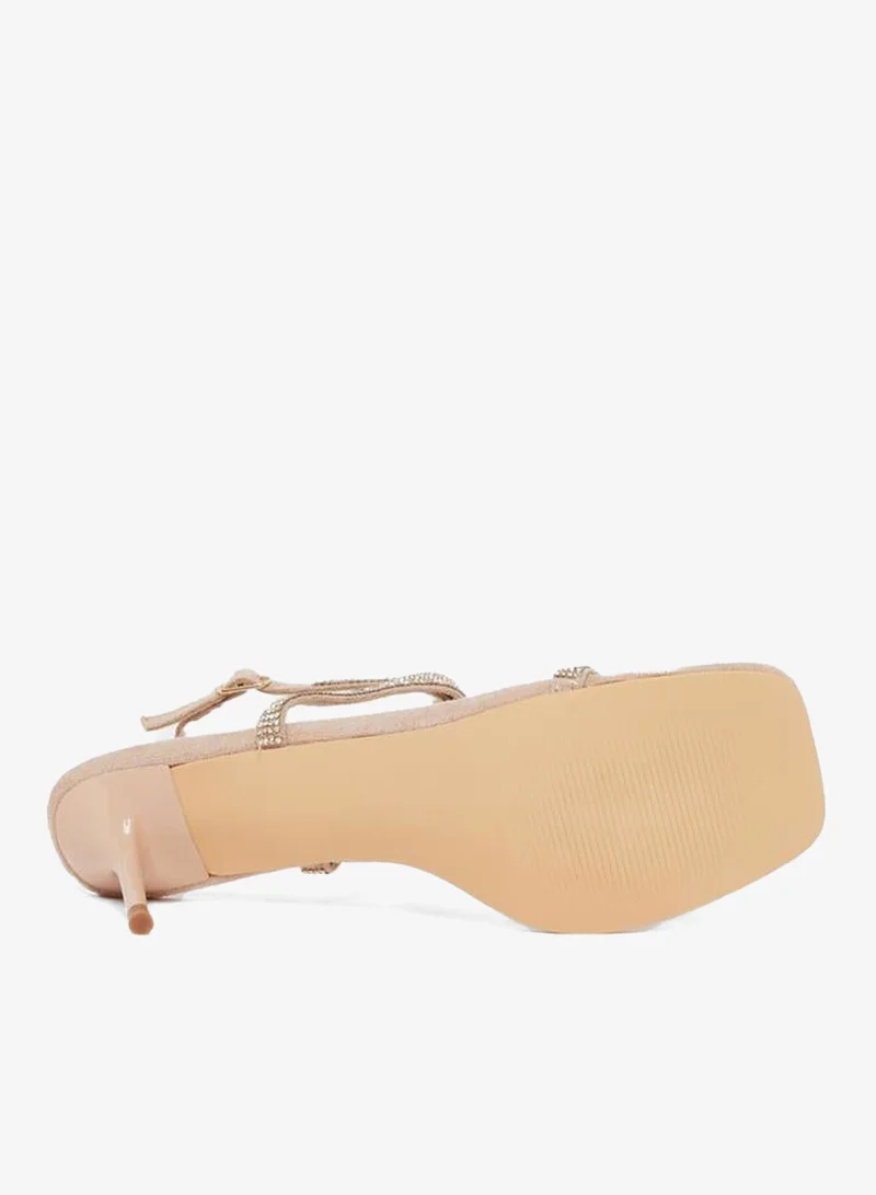 Styli  Women Beige Embellished Ankle Strap Sandals for Women | Best Price UAE