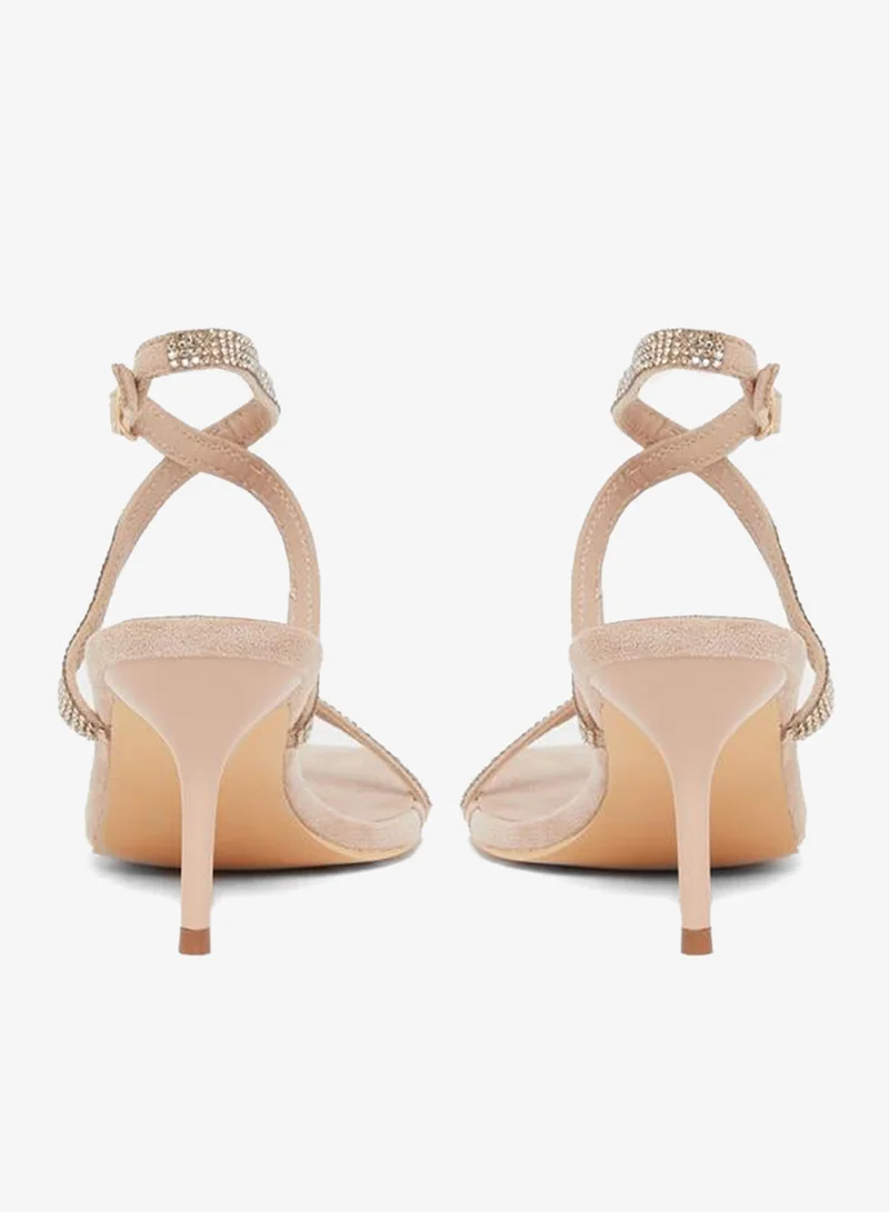 Styli  Women Beige Embellished Ankle Strap Sandals for Women | Best Price UAE