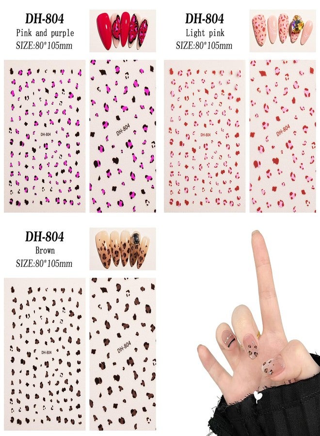 Snmzlc 6 Sheets Nail Art Stickers,Small Leopard Print Nail Decals for Nails Design,3D Self Adhesive Supplies,Design Decoration Accessories for Women and GirlsUS351 - Image 4