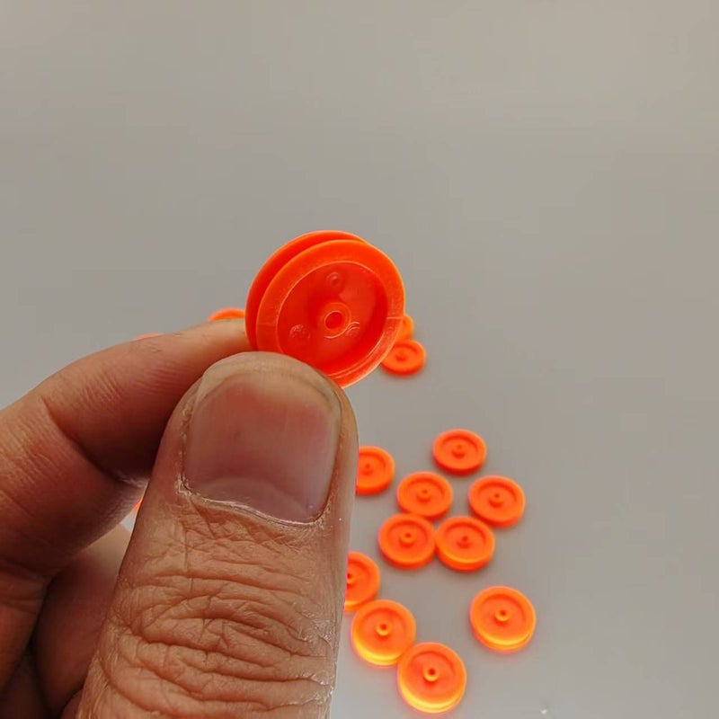 DIY Mechanical Pulley Kit 14pcs 2mm Hole Orange For RC Car Robot Science Lab - Image 3