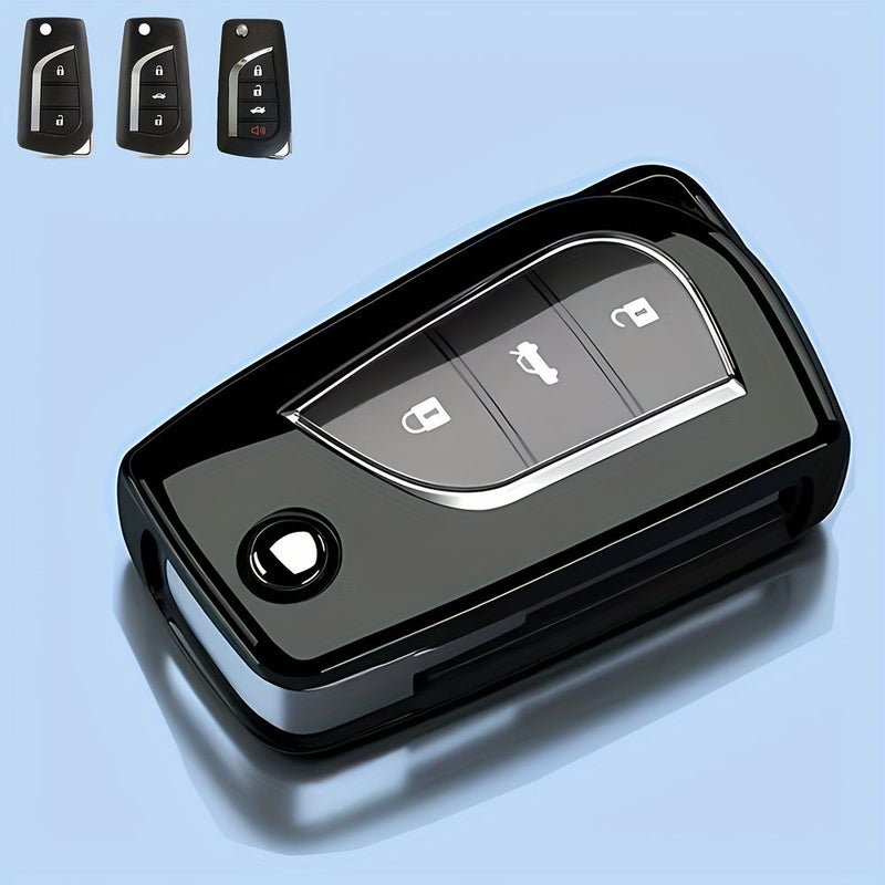 Premium Blue TPU Key Cover for Toyota RAV4 Camry Corolla Hilux - Image 1