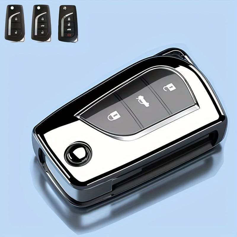 Premium Blue TPU Key Cover for Toyota RAV4 Camry Corolla Hilux - Image 3