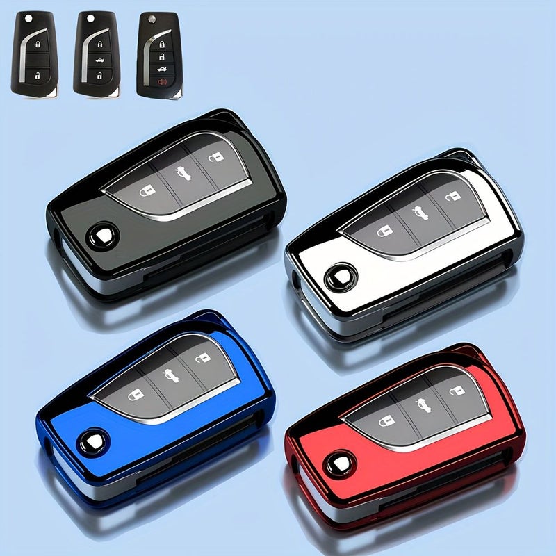 Premium Blue TPU Key Cover for Toyota RAV4 Camry Corolla Hilux - Image 2