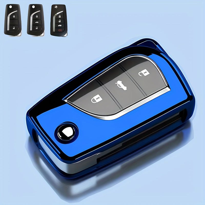 Premium Blue TPU Key Cover for Toyota RAV4 Camry Corolla Hilux - Image 5