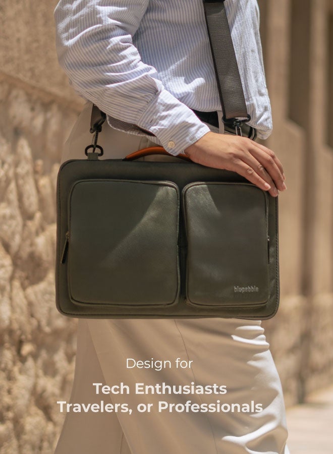 blupebble Urban 14-Inch Eco-Friendly Laptop Bag – Slim Water-Resistant Carry Case for MacBook Air/Pro 13" & 14", iPad Pro, Ultrabooks & Tablets - Image 2