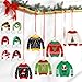 Meanplan 12 Pcs Christmas Doll Clothes Accessories Set Sweater Christmas Doll Scarf Elk Snowflake Xmas Tree Print Small Sweater Knitted Clothing OutfitSanta - Image 2