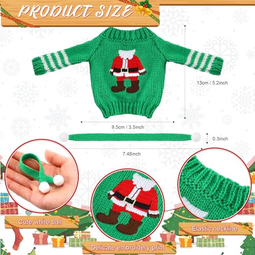 Meanplan 12 Pcs Christmas Doll Clothes Accessories Set Sweater Christmas Doll Scarf Elk Snowflake Xmas Tree Print Small Sweater Knitted Clothing OutfitSanta - Image 5