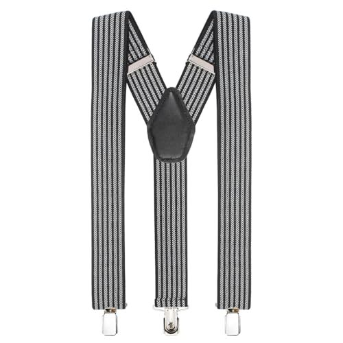 Peluche Striped black color suspender for mens |FreeSize - 3.5cm width and 110cm length - Image 4