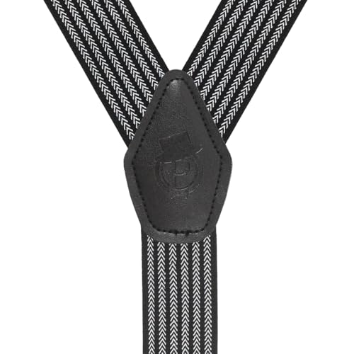Peluche Striped black color suspender for mens |FreeSize - 3.5cm width and 110cm length - Image 5