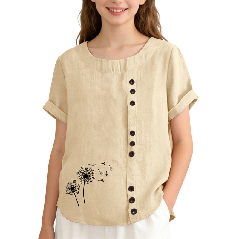 Wholesale 2026 Summer Women''s Popular Printed Loose Tops Short-Sleeve Versatile Tops - Image 4