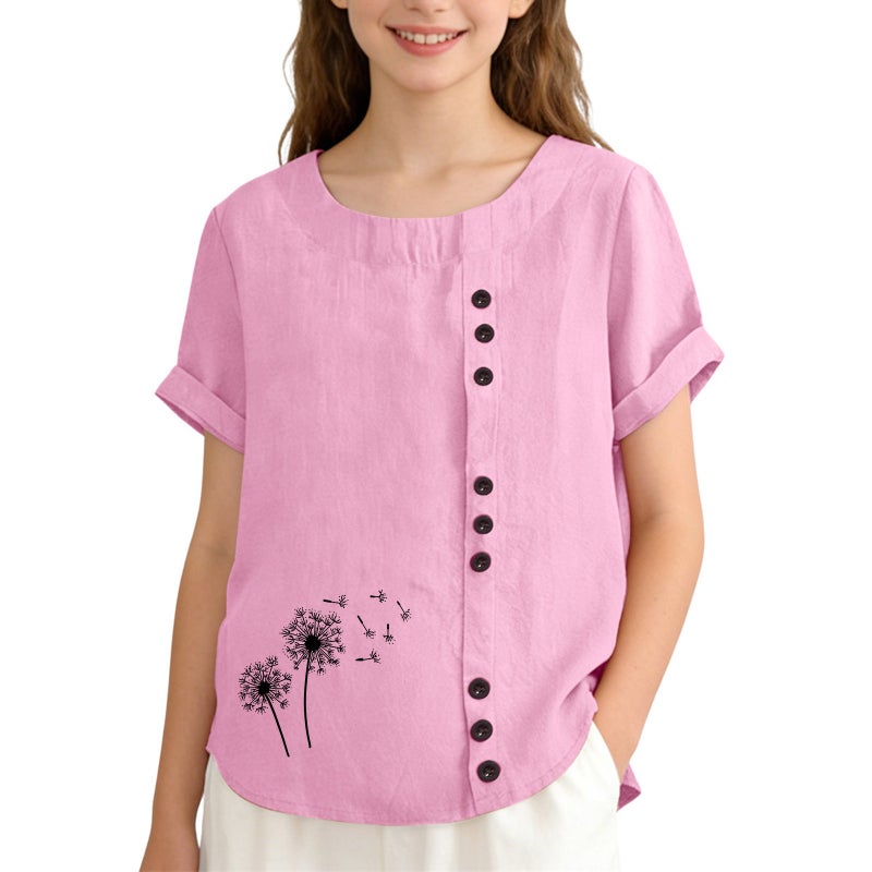 Wholesale 2026 Summer Women''s Popular Printed Loose Tops Short-Sleeve Versatile Tops - Image 2
