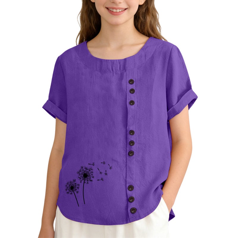 Wholesale 2026 Summer Women''s Popular Printed Loose Tops Short-Sleeve Versatile Tops - Image 5