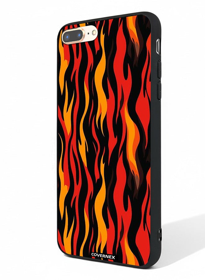 Covernex Apple iPhone 7 Plus Protective Case Cover Printed Featuring Stylized Flame Pattern - Image 1
