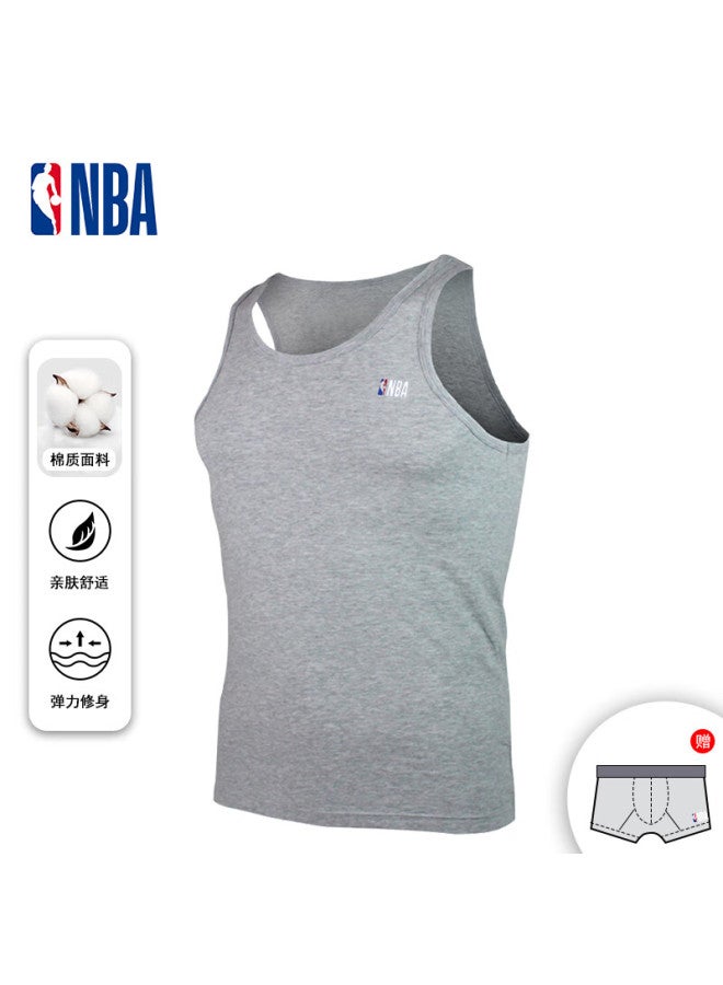 Nba Men's Solid Color Elastic Cotton Inner Tight-fitting Vest Slim Fit Basketball Sports Vest Sleeveless Base Set - Image 1