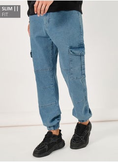 Styli Slim Fit Mid Rise Cargo Jogger Jeans  - Image 1